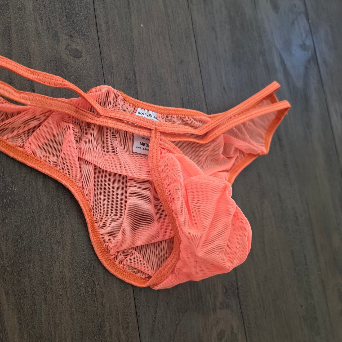 Body Aware Teardrop Mesh Brief Mens Orange Medium