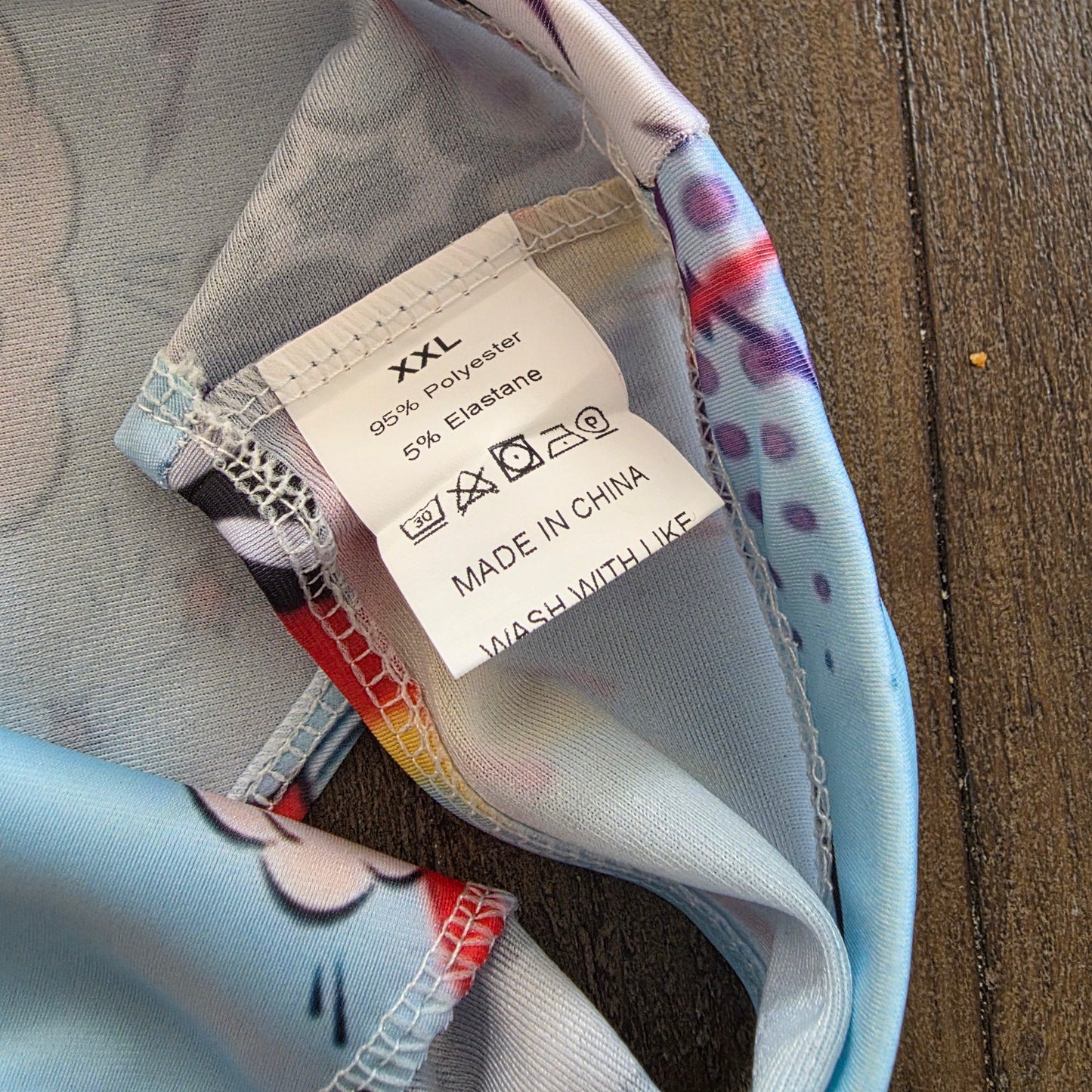 Men's Swim Bikini Briefs Cartoon Comicbook Print Blue XXL