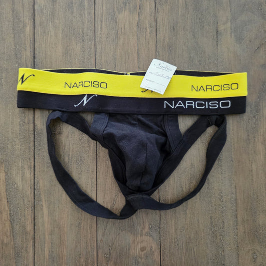 Narciso Mens Jockstrap Underwear Large Black