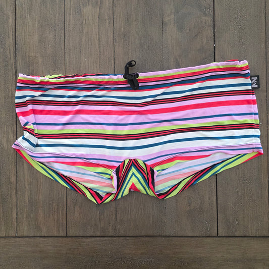 N2N Bodywear Vintage Swim Trunks Pinl Stripes XL