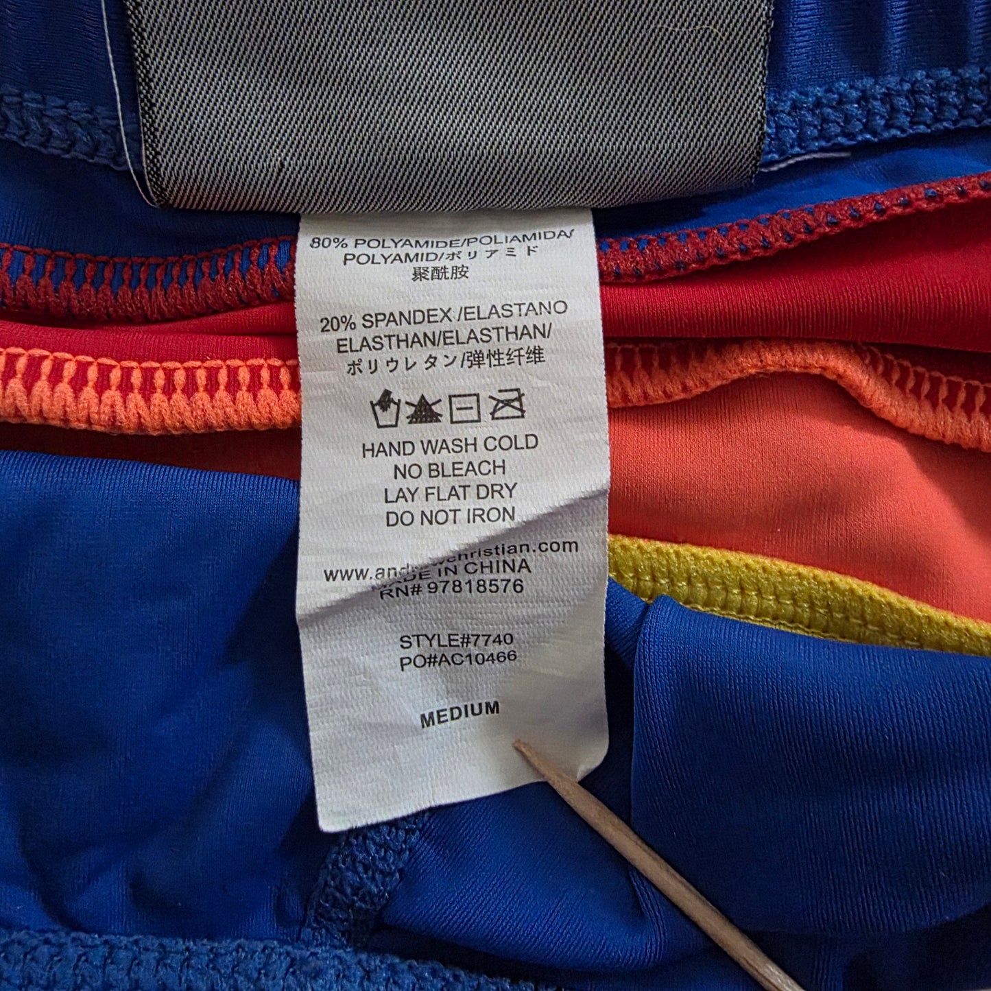 Andrew Christian 2019 7740 Pride Rainbow Bikini (w/ Rainbow Charm) Medium