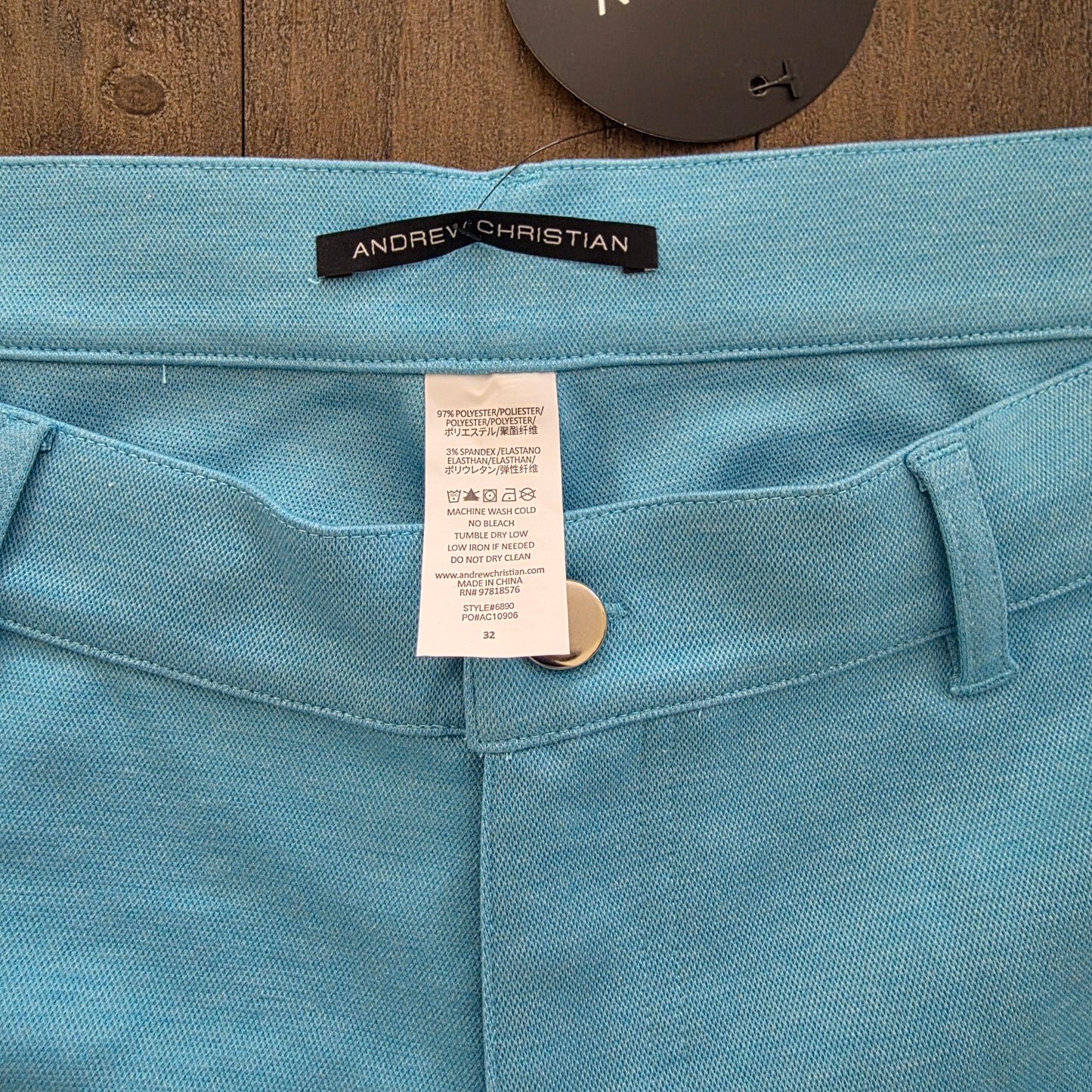 Andrew Christian 6890 Skinny Stretch Jean Shorts Blue 32"