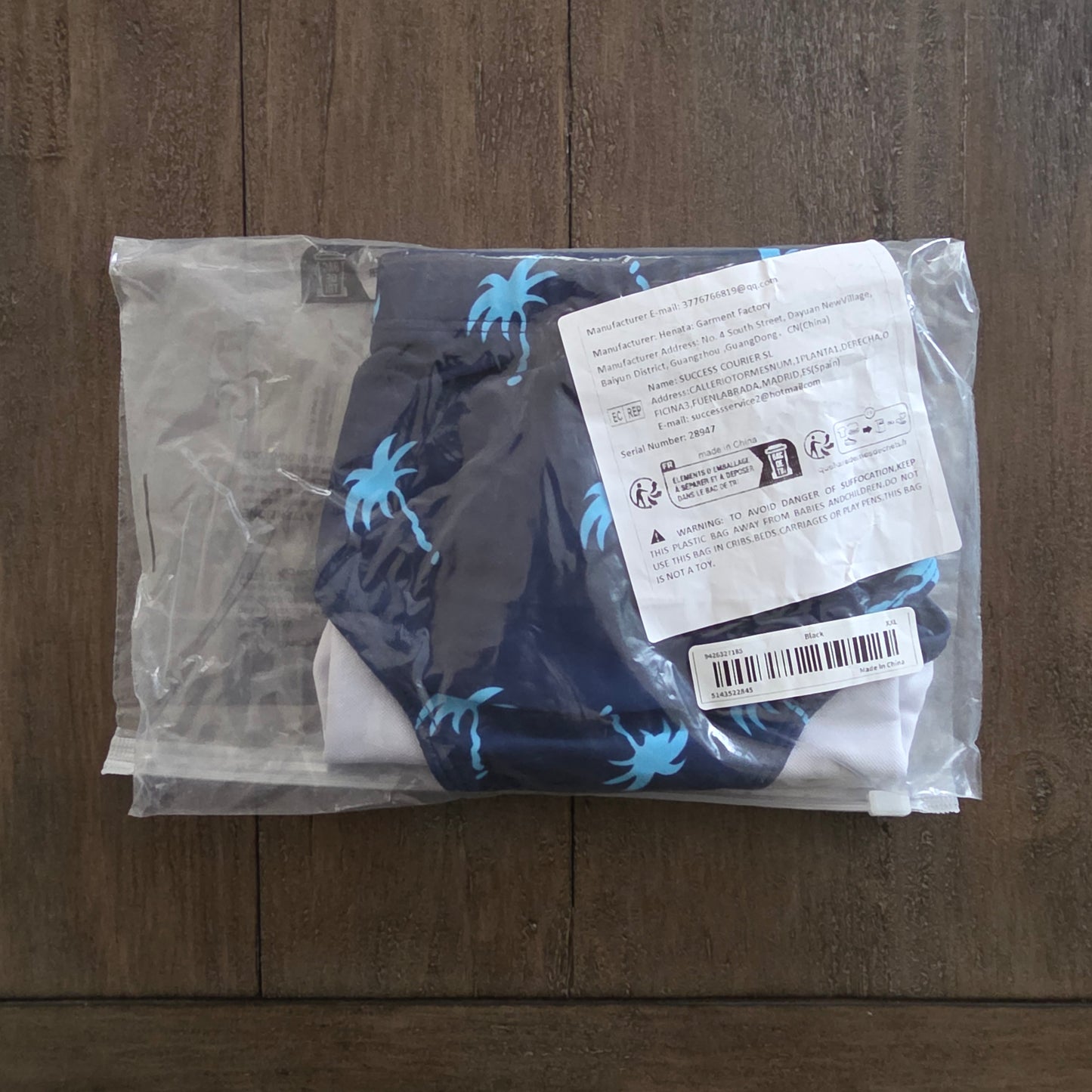 Men's Swim Bikini Briefs Palm Trees Print Blue XXL