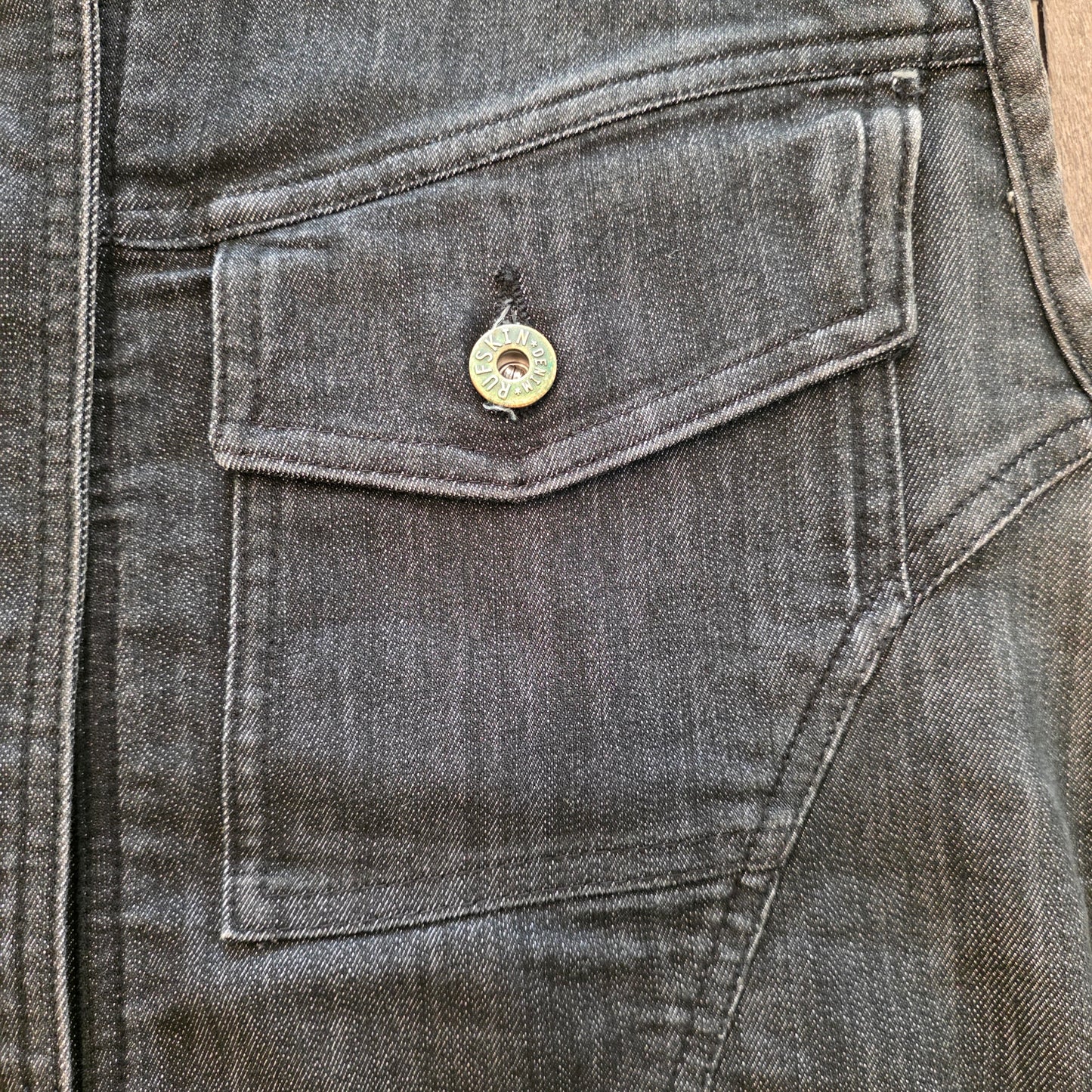 Rufskin Stretch Denim Button Up Vest Medium / Large