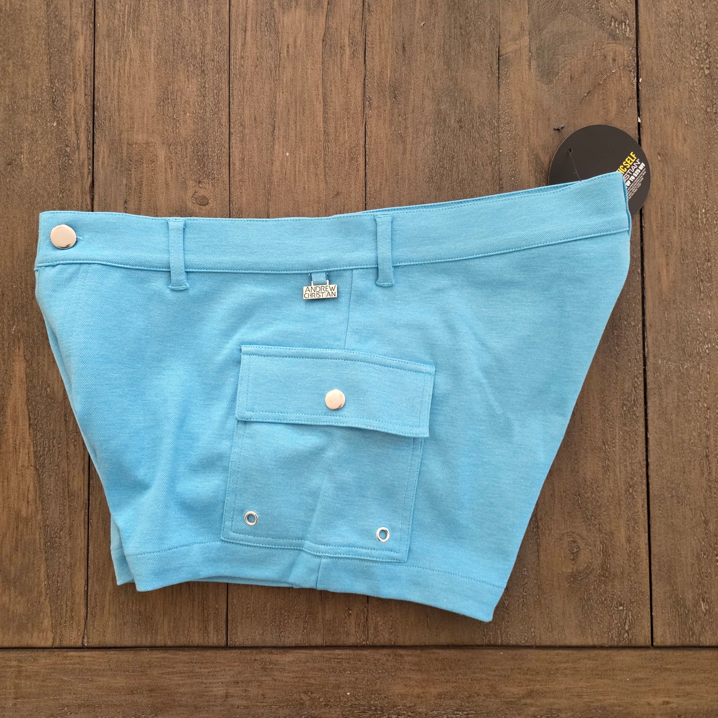 Andrew Christian 6890 Skinny Stretch Jean Shorts Blue 32"