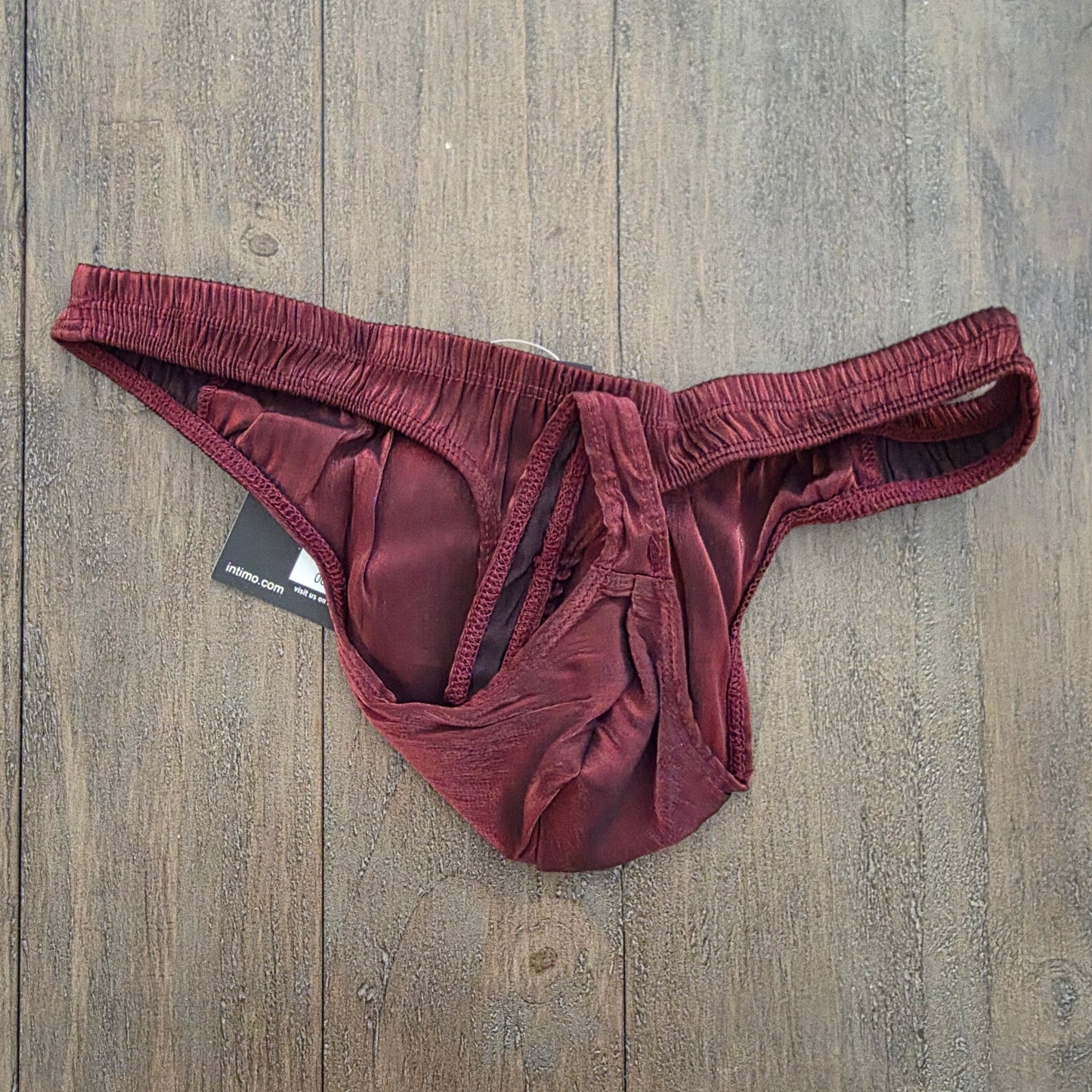 Intimo Stretch Rayon Polyester Thong Medium Red