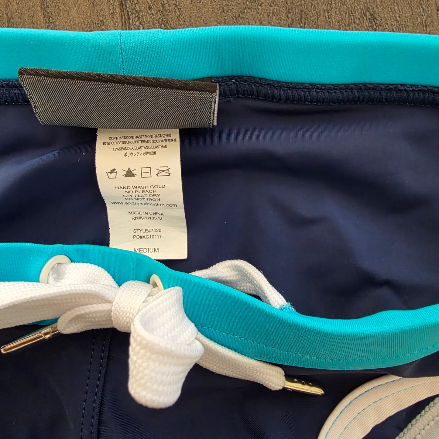 Andrew Christian 2016 Vintage 7420 Swim Bikini Brief Blue Medium