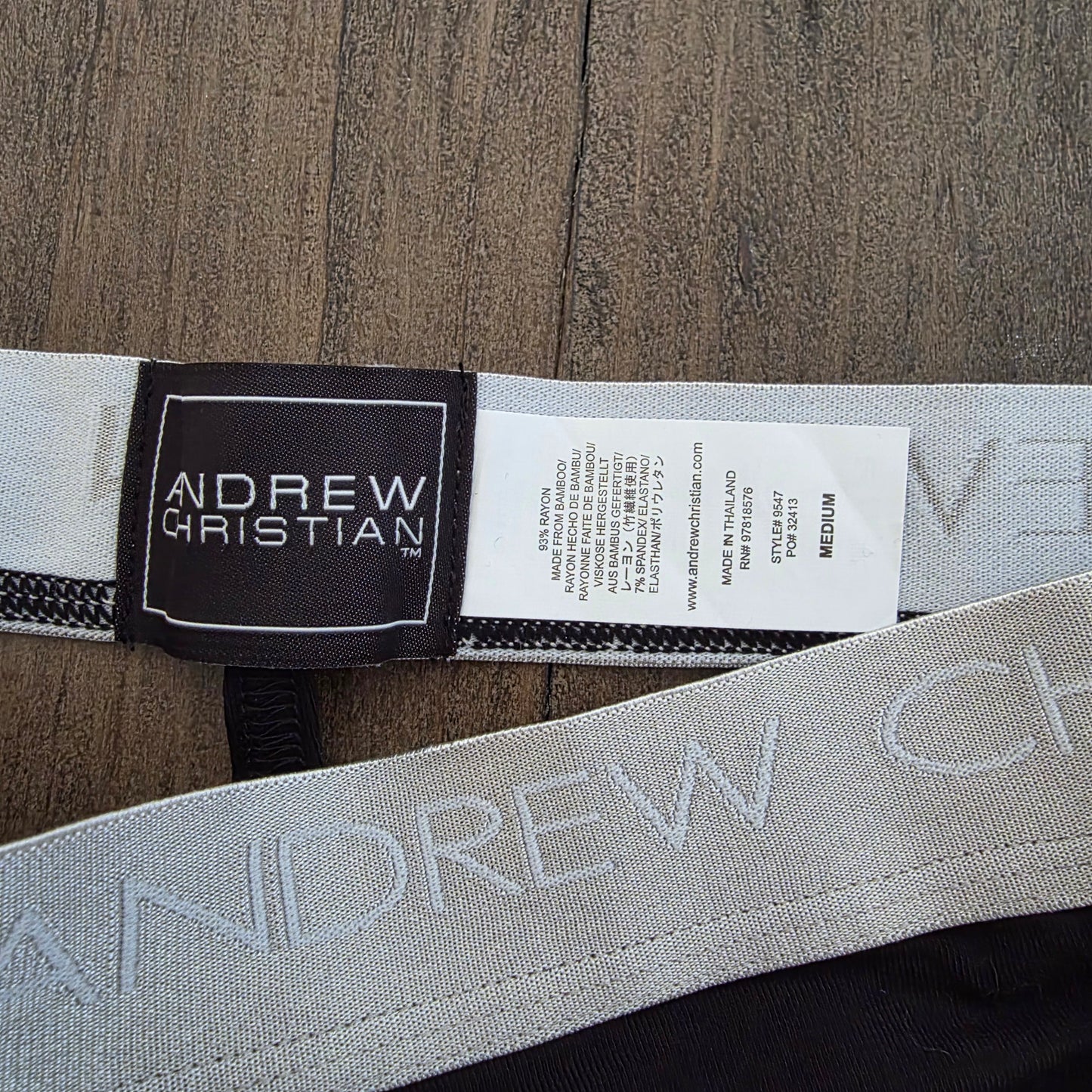 Andrew Christian 9547 Almost Naked Chap Thong Black Medium