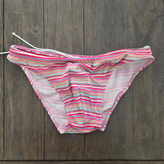 Body by Gabriel Homme Vintage Retro Pink Striped Swim Bikini Brief Medium