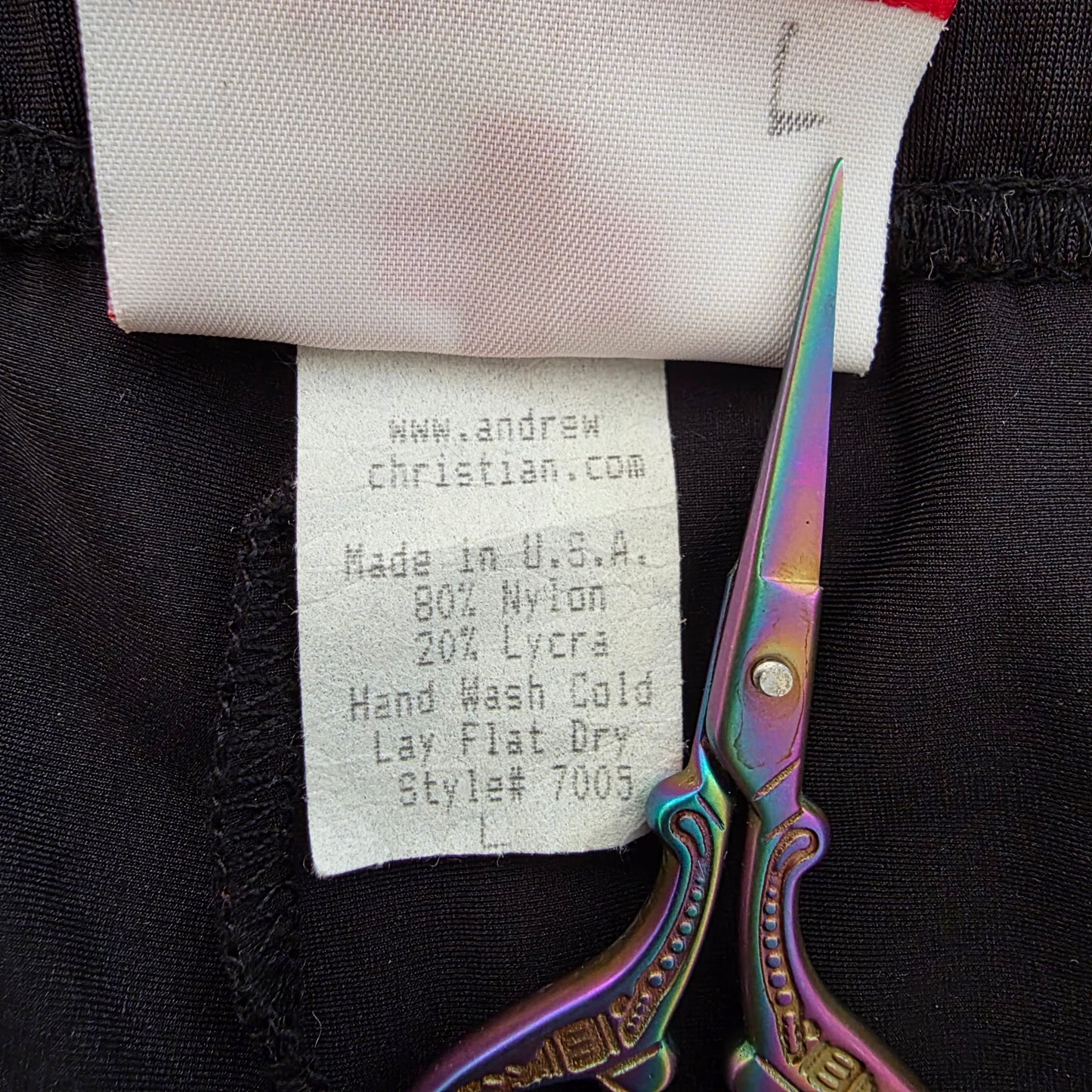 Andrew Christian 2001 Vintage 7005 Cargo Trunk Swim Brief Trunks Black Large