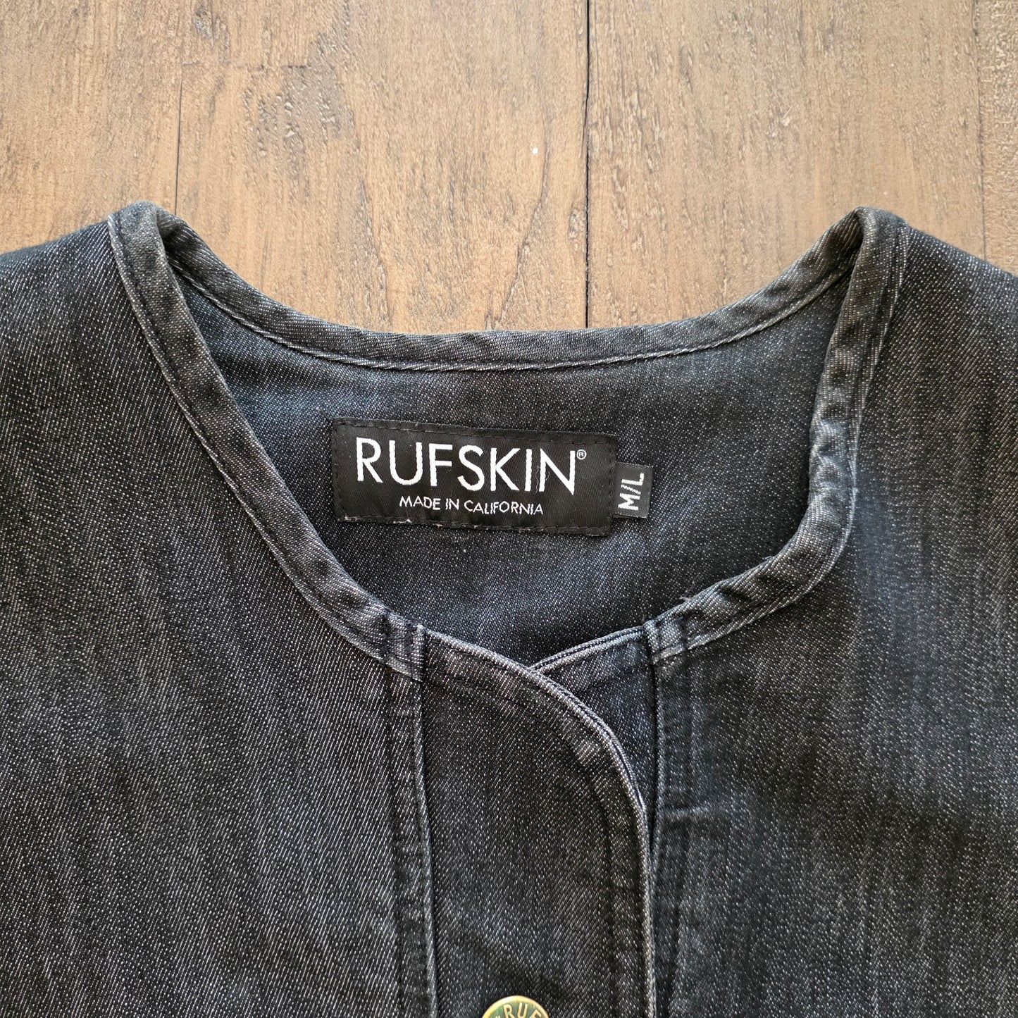 Rufskin Stretch Denim Button Up Vest Medium / Large