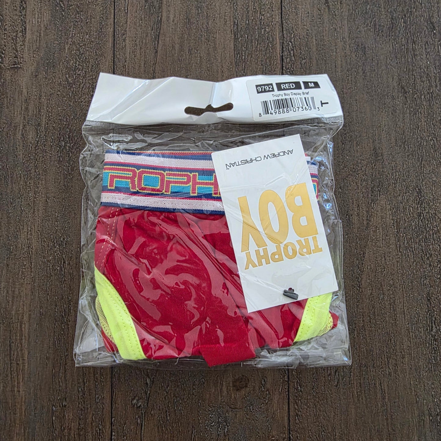 Andrew Christian 2015 Vintage 9792 Trophy Boy Display Brief Red Medium