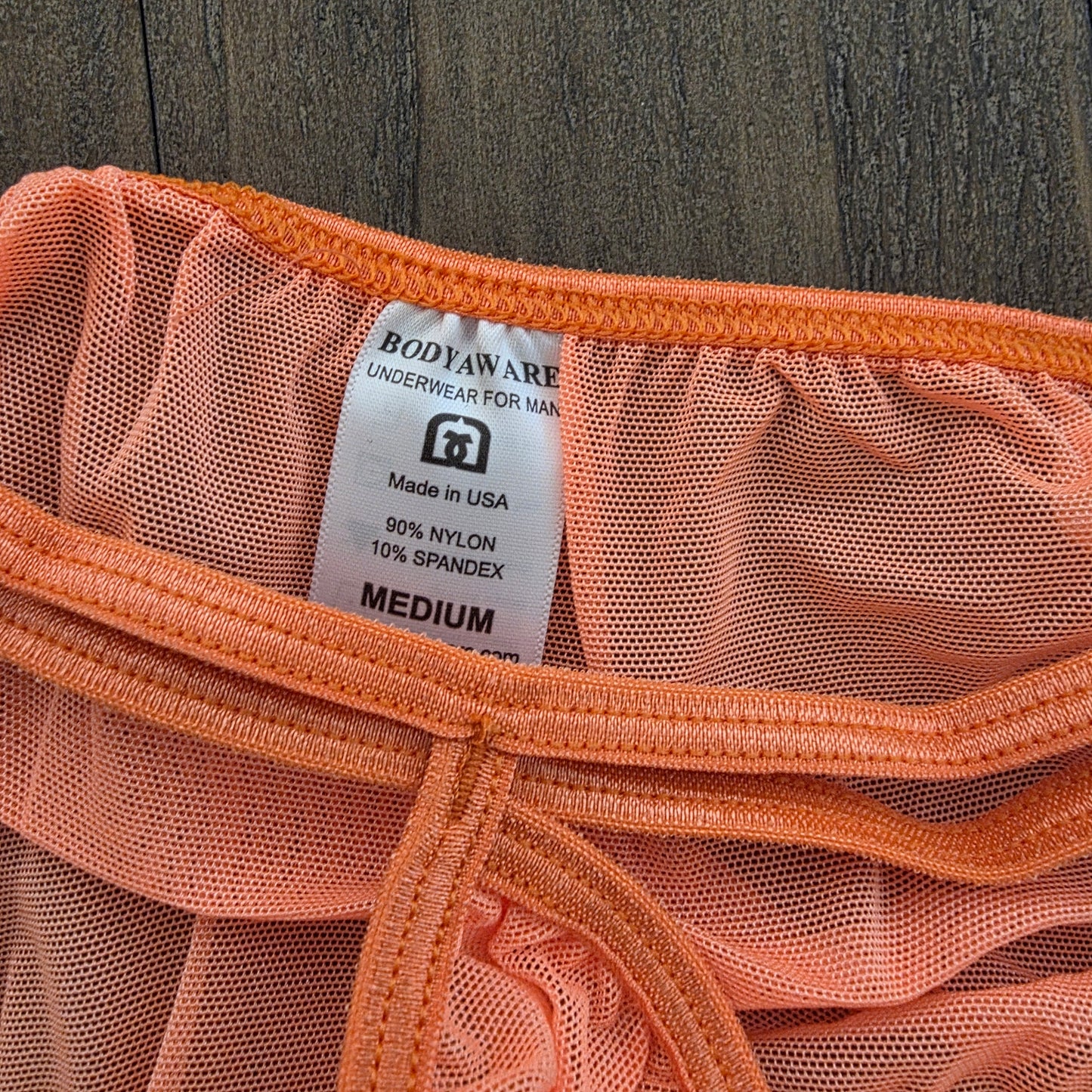 Body Aware Teardrop Mesh Brief Mens Orange Medium