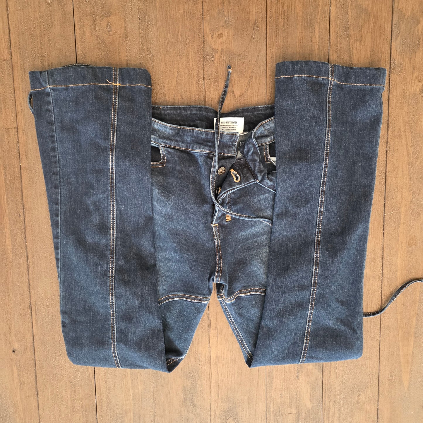 Rufskin Dug Stretch Cotton Side-Tie Jeans Distressed 34" x 28"