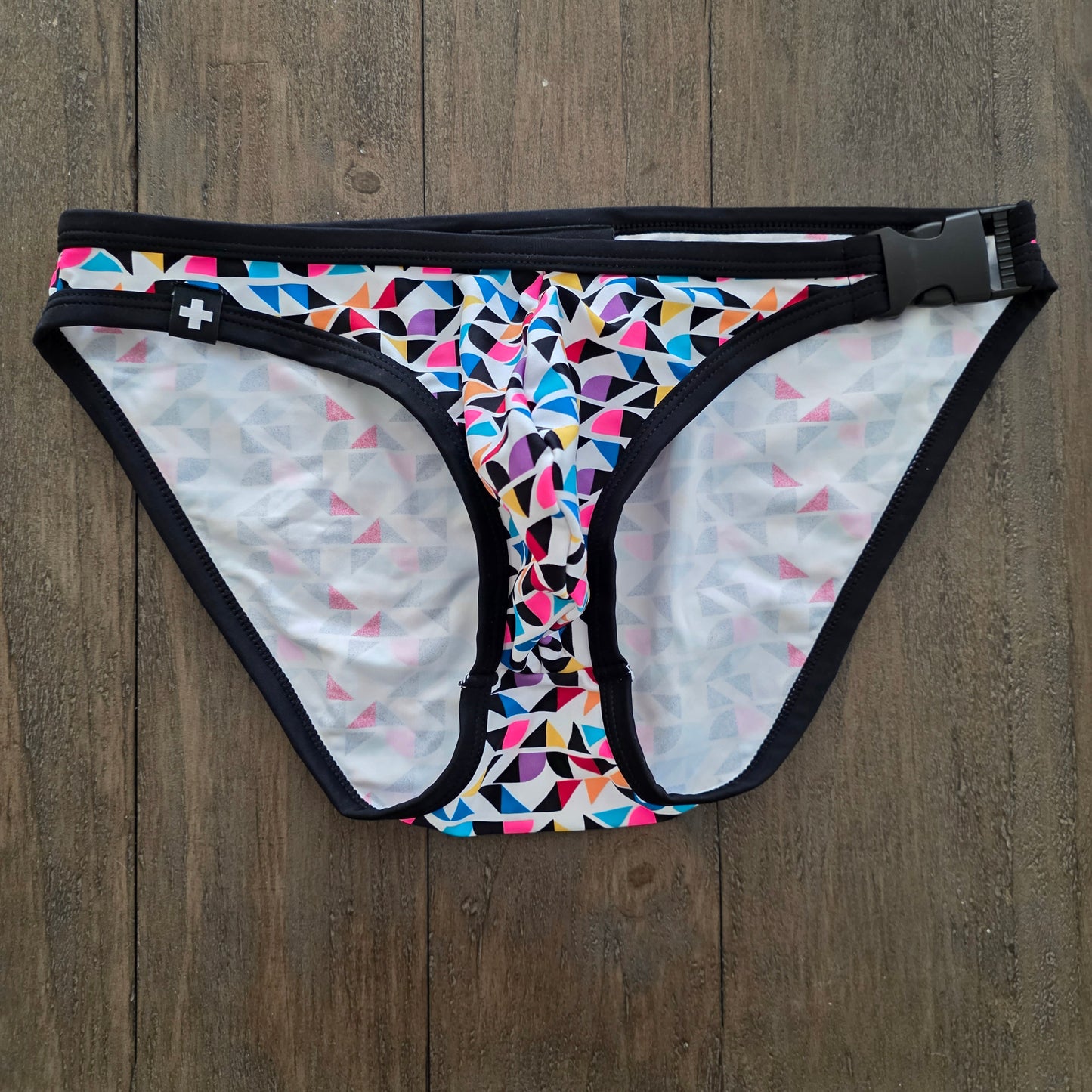 Andrew Christian 2019 7744 Rainbow Geometric Party Micro Bikini Small