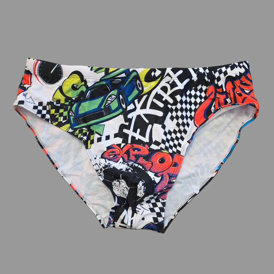 Race Car Cute Men's Swim Brief