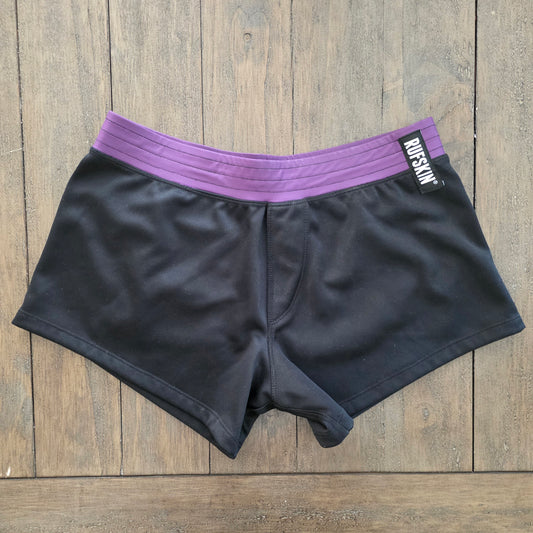 Rufskin Athletic Training Shorts Black with Purple Accents Large