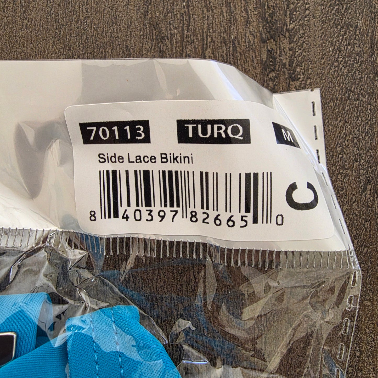 Andrew Christian 70113 Side Lace Swim Bikini Turquoise Blue Medium