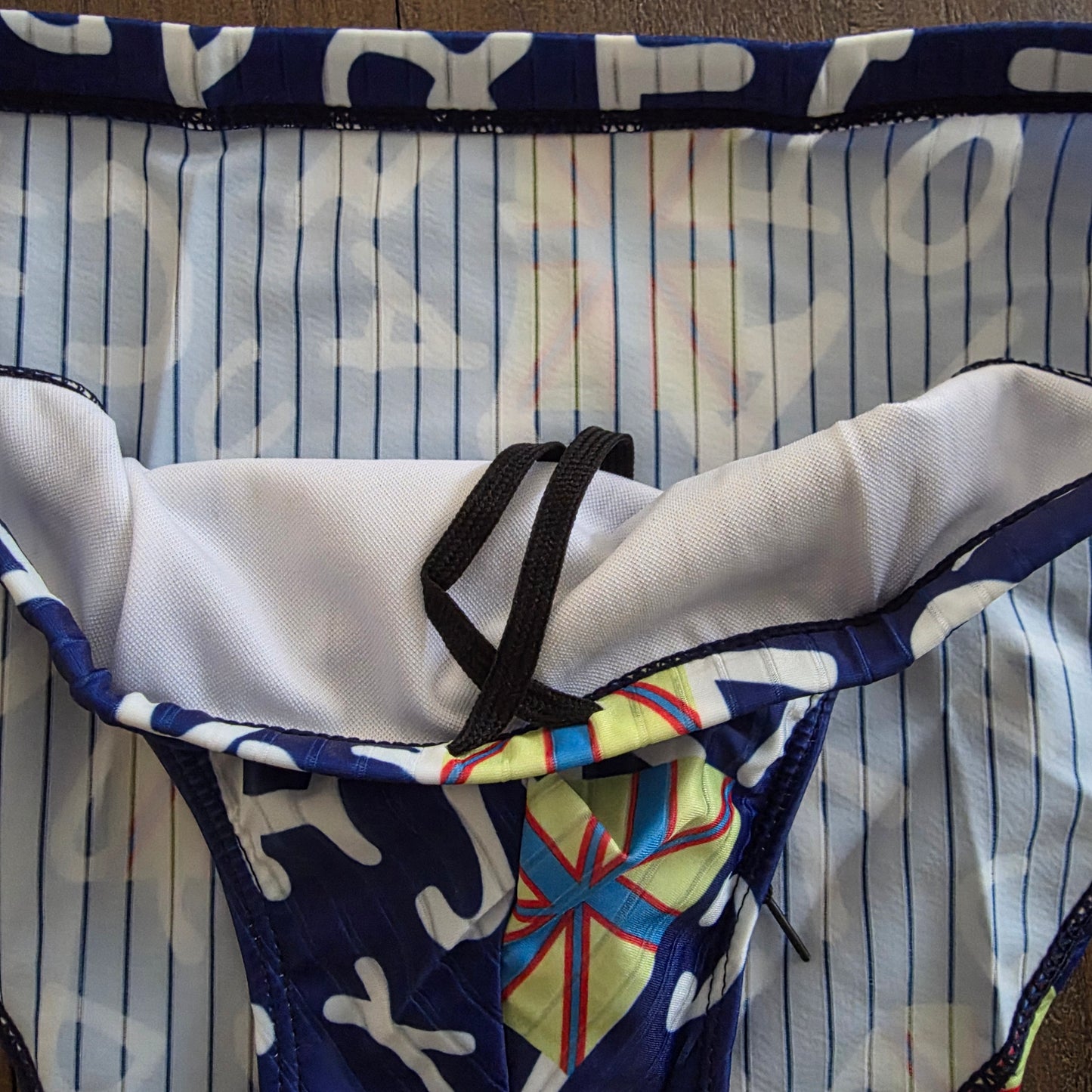 Men's Swim Bikini Briefs Cute Letters and Yellow Union Jack Blue XL