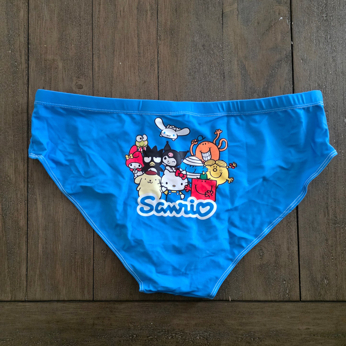 Men's Swim Bikini Briefs Sanrio Hello Kitty Print Blue XXL