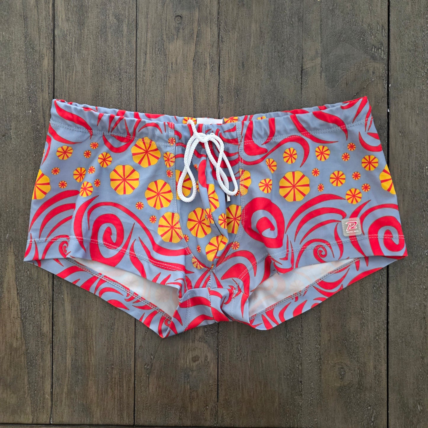 Pistol Pete Vintage Retro Swim Brief Trunks with Pouch Medium