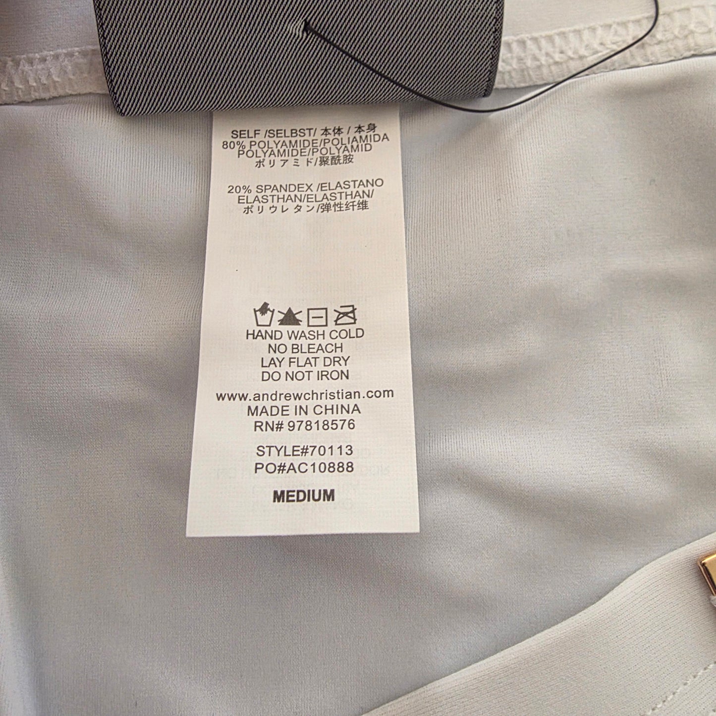 Andrew Christian 70113 Side Lace Swim Bikini Turquoise White Medium