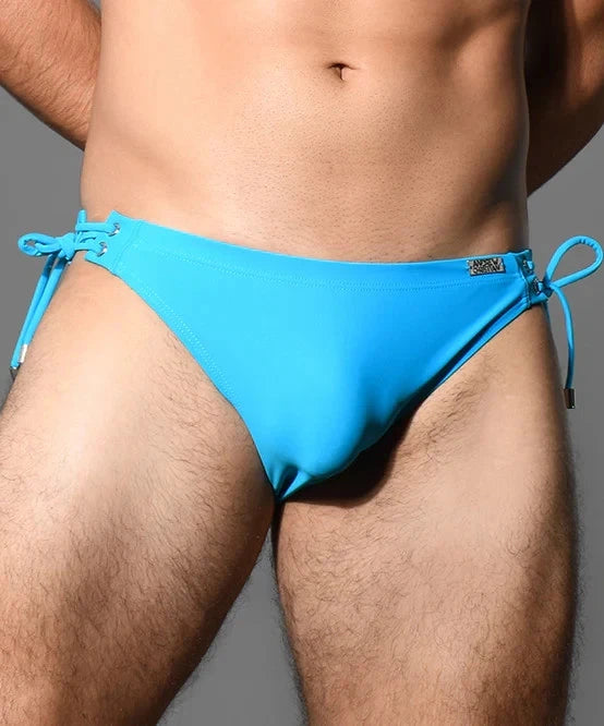 Andrew Christian 70113 Side Lace Swim Bikini Turquoise Blue Medium