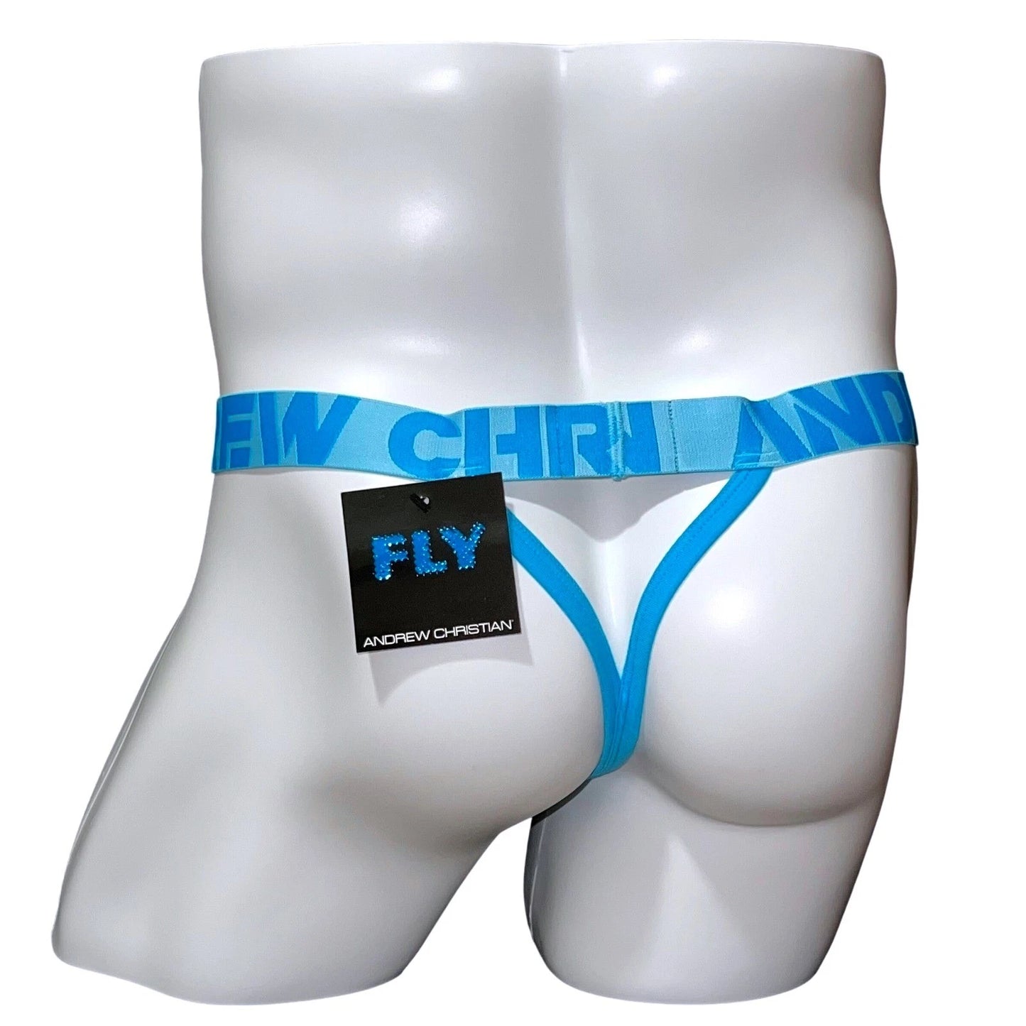 Andrew Christian 93243 Fly Y-Back Thong Blue Large