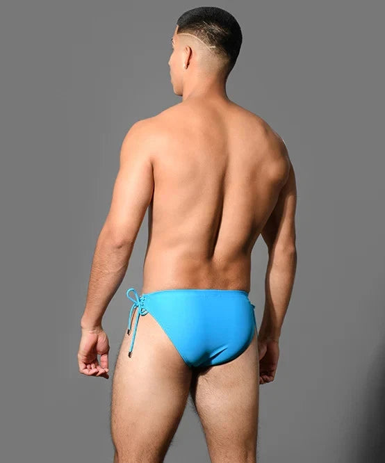 Andrew Christian 70113 Side Lace Swim Bikini Turquoise Blue Medium